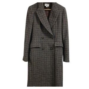 Women's Double-Breasted Plaid Coat